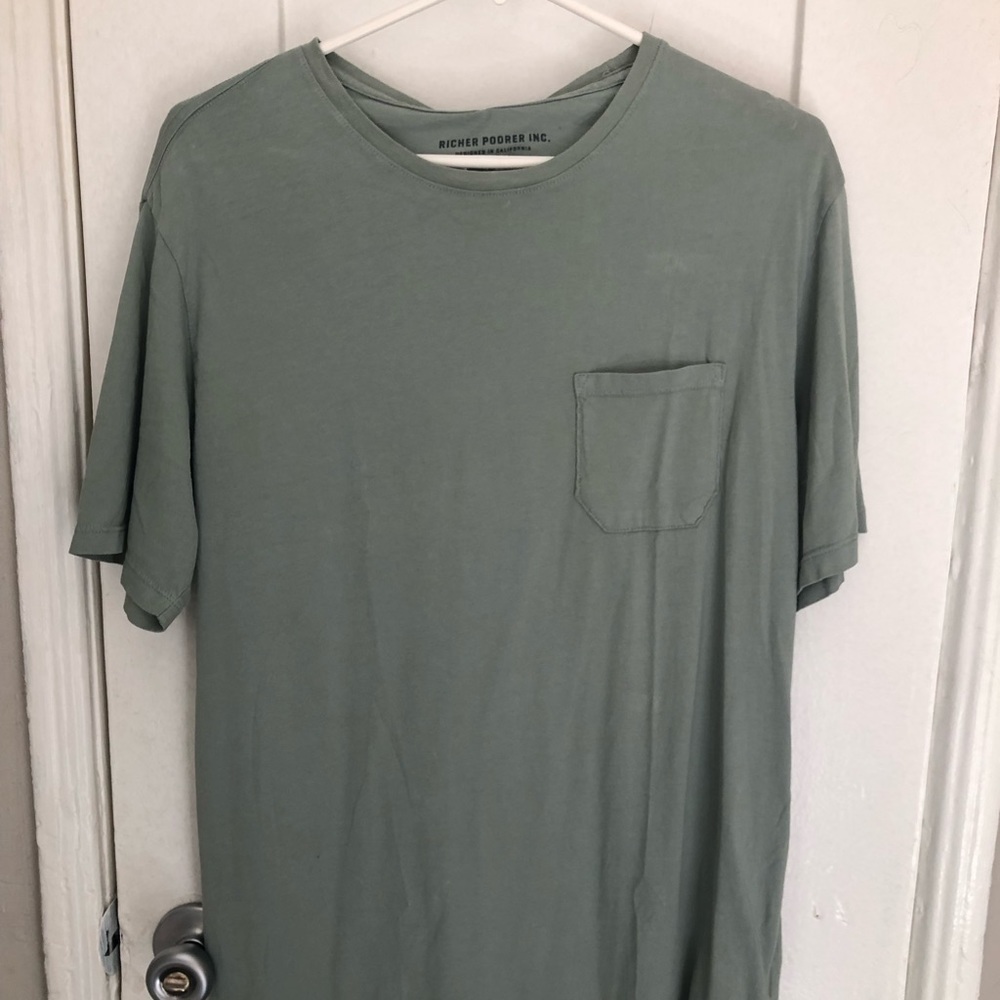 Richer Poorer Sage Pocket Crew T-shirt Sz L